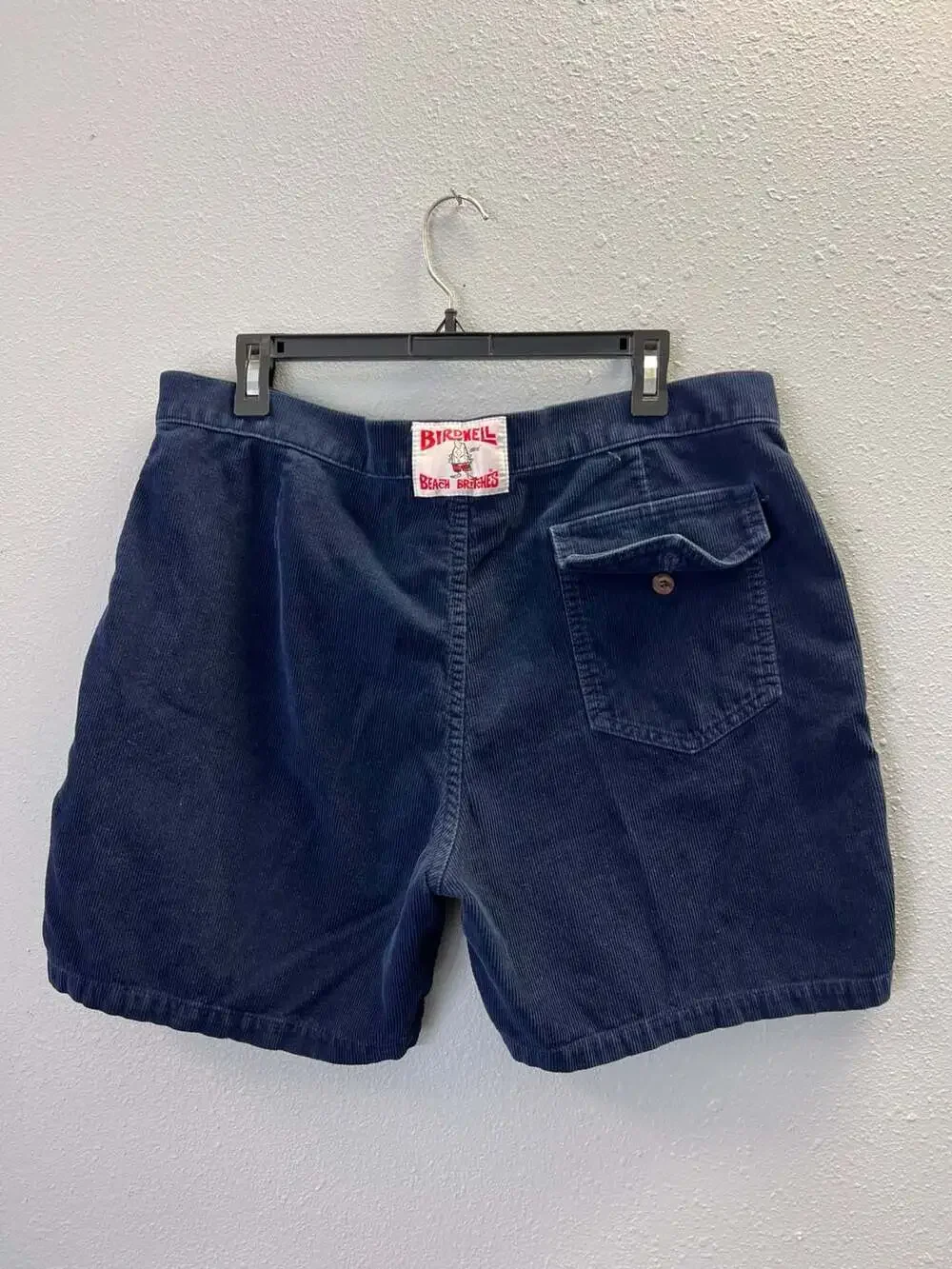 Vintage Birdwell Beach Britches Corduroy Shorts Mens 35 Navy Blue Surf USA 0336